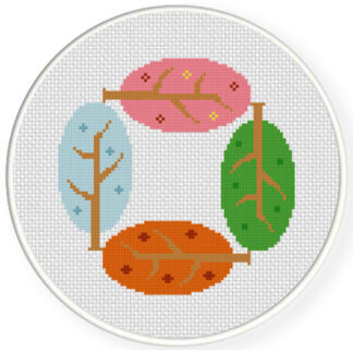 Charts Club Members Only: Season Trees Cross Stitch Pattern