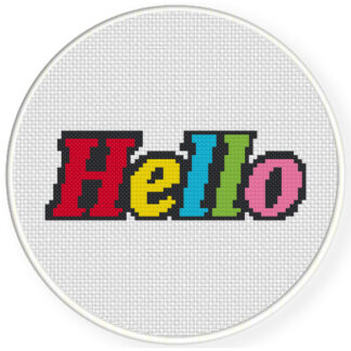 Charts Club Members Only: Colorful Hello Cross Stitch Pattern