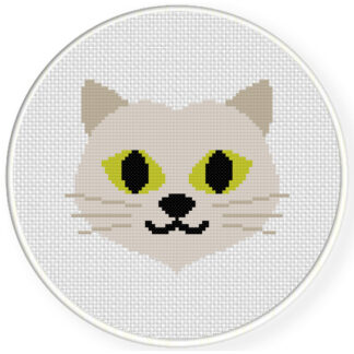 Green Eyed Cat Cross Stitch Pattern