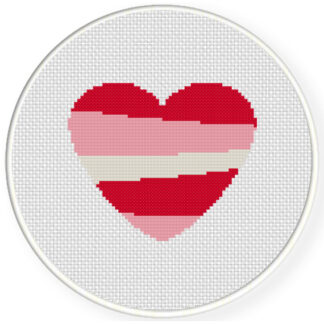 Heart Stripe Cross Stitch Pattern