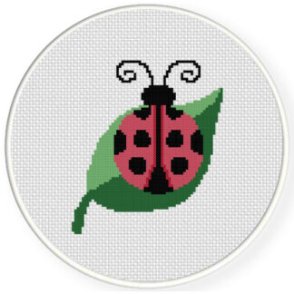 Ladybug On The Leaf Cross Stitch Pattern