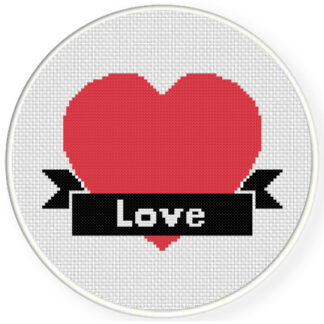 Charts Club Members Only: Love With Ribbon Cross Stitch Pattern