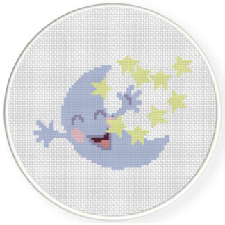 Moon And Stars Cross Stitch Pattern