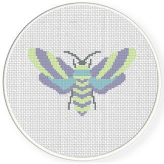 Pastel Moth Cross Stitch Pattern