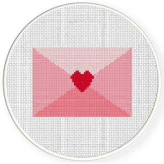 Pink Love Letter Cross Stitch Pattern