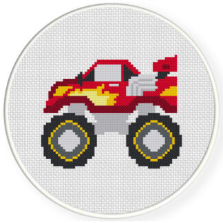 Charts Club Members Only: Cool Monster Trucks Cross Stitch Pattern