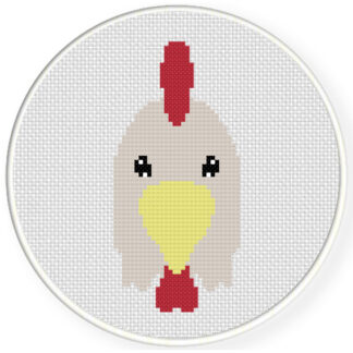 Cute Chicken Head Cross Stitch Pattern