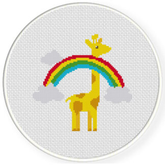 Charts Club Members Only: Giraffe Over The Rainbow Cross Stitch Pattern