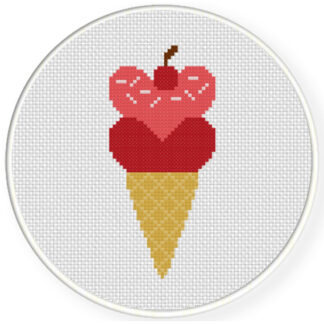 Charts Club Members Only: Heart Cone Cross Stitch Pattern