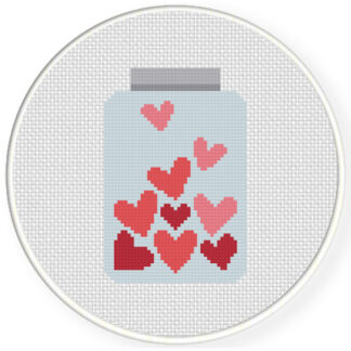 Jar Of Hearts Cross Stitch Pattern