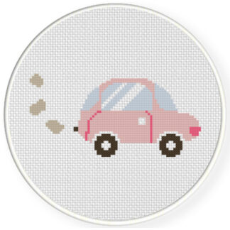 Pink Car Cross Stitch Pattern