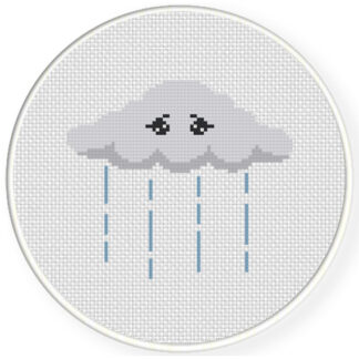 Sad Rain Cloud Cross Stitch Pattern