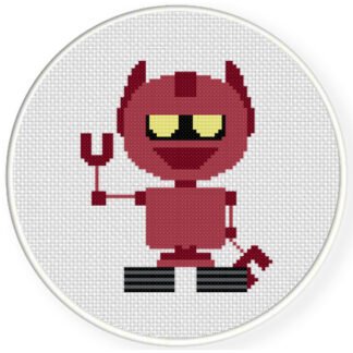 Smiling Robot Cross Stitch Pattern