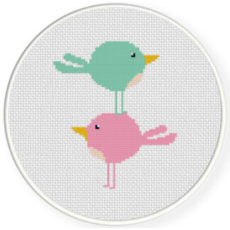 Stacked Birds Cross Stitch Pattern