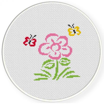 A Flower And Butterflies Cross Stitch Pattern – Daily Cross Stitch