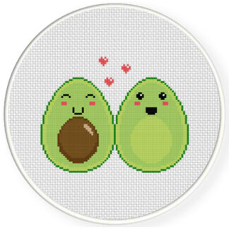 Charts Club Members Only: Avocado Halves Cross Stitch Pattern