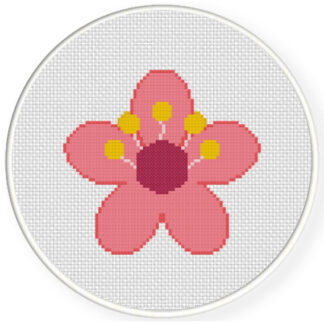 Cherry Blossom Flower Cross Stitch Pattern