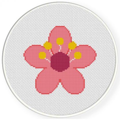 Cherry Blossom Flower Cross Stitch Pattern – Daily Cross Stitch