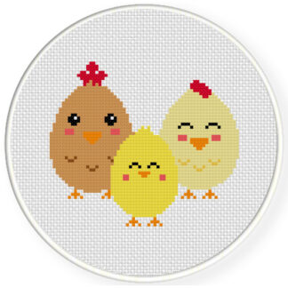 Charts Club Members Only: Chicken Family Cross Stitch Pattern