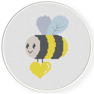 Charts Club Members Only: Cute Bee With Heart Cross Stitch Pattern ...