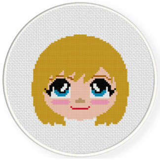 Charts Club Members Only: Cute Blonde Girl Cross Stitch Pattern