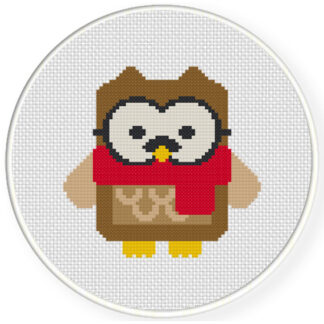 Charts Club Members Only: Cute Hipster Owl Cross Stitch Pattern