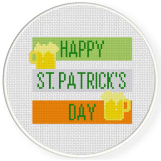 Happy St. Patricks Cross Stitch Pattern