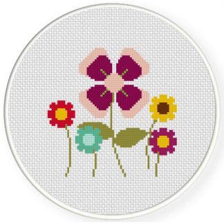 Charts Club Members Only: Pretty Simple Flowers Cross Stitch Pattern ...