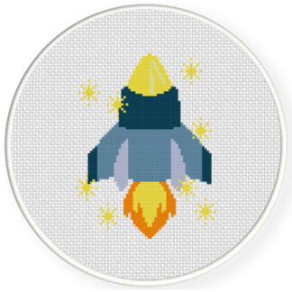Rocket Spaceship Cross Stitch Pattern