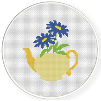 Charts Club Members Only: Teapot Flower Cross Stitch Pattern