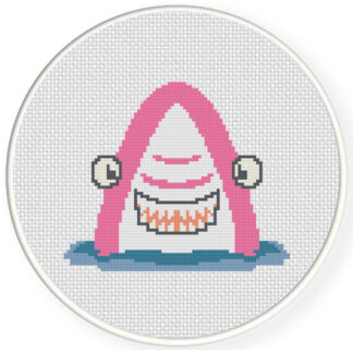 Charts Club Members Only: The Great Pink Shark Cross Stitch Pattern