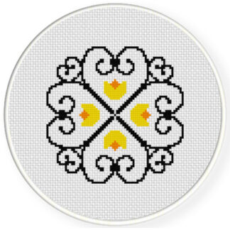 Wrought Iron Floral Cross Stitch Pattern