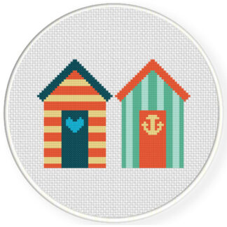 Beach Houses Cross Stitch Pattern