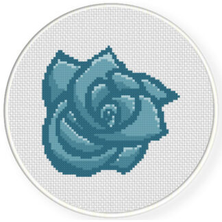 Charts Club Members Only: Beautiful Blue Rose Cross Stitch Pattern