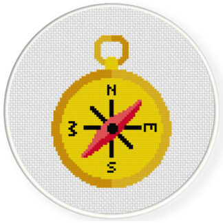Charts Club Members Only: Gold Compass Cross Stitch Pattern