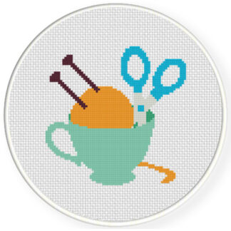 Charts Club Members Only: Knit In A Cup Cross Stitch Pattern