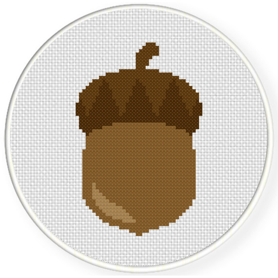 Oak Nut Cross Stitch Pattern – Daily Cross Stitch