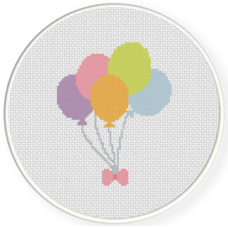 Charts Club Members Only: Pastel Balloons Cross Stitch Pattern