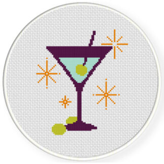Charts Club Members Only: Retro Martini Cross Stitch Pattern
