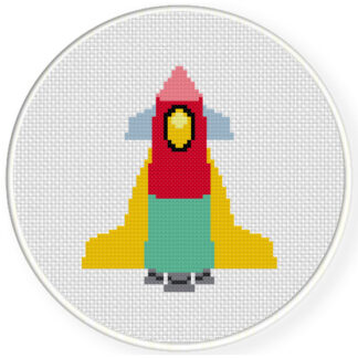Space Rocket Cross Stitch Pattern