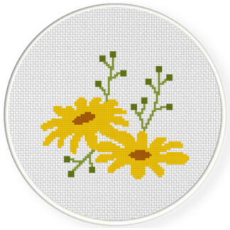 Charts Club Members Only: Spring Yellow Flower Cross Stitch Pattern