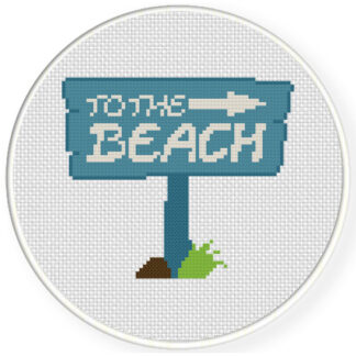 Charts Club Members Only: To The Beach Sign Cross Stitch Pattern