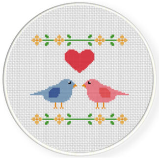 Charts Club Members Only: Two Love Birds Cross Stitch Pattern