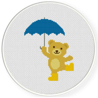 Umbrella Bear Cross Stitch Pattern