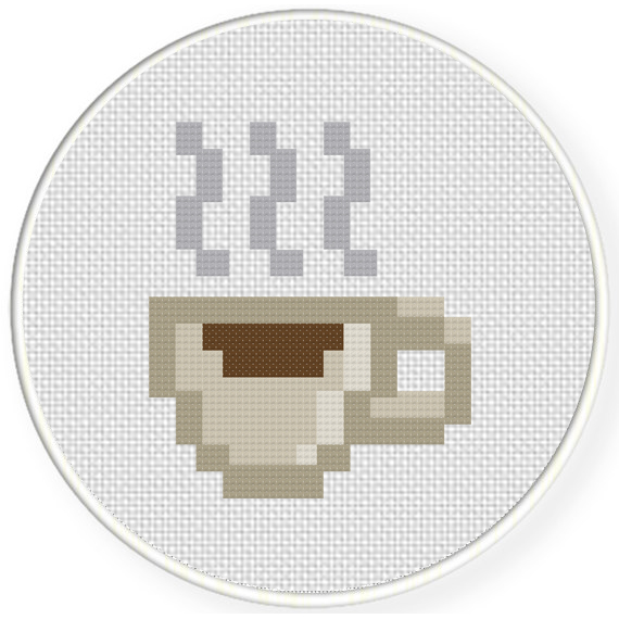 Book Stack and Coffee Cross Stitch Pattern – Daily Cross Stitch