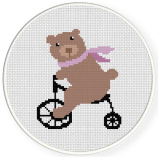 Charts Club Members Only: Bear On A Bike Cross Stitch Pattern
