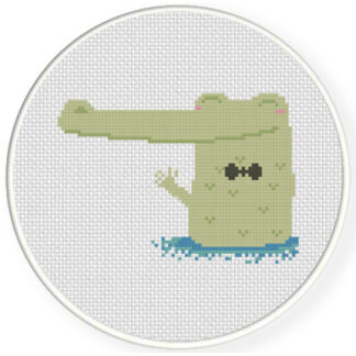 Charts Club Members Only: Crocodile In Water Cross Stitch Pattern