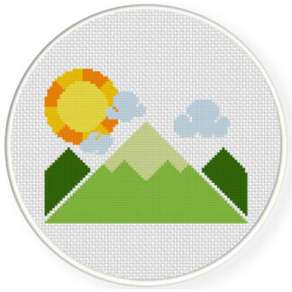 Charts Club Members Only: Cute Mountains Cross Stitch Pattern