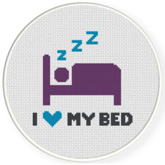 Charts Club Members Only: I Love My Bed Cross Stitch Pattern