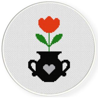 Charts Club Members Only: Potted Tulip Cross Stitch Pattern